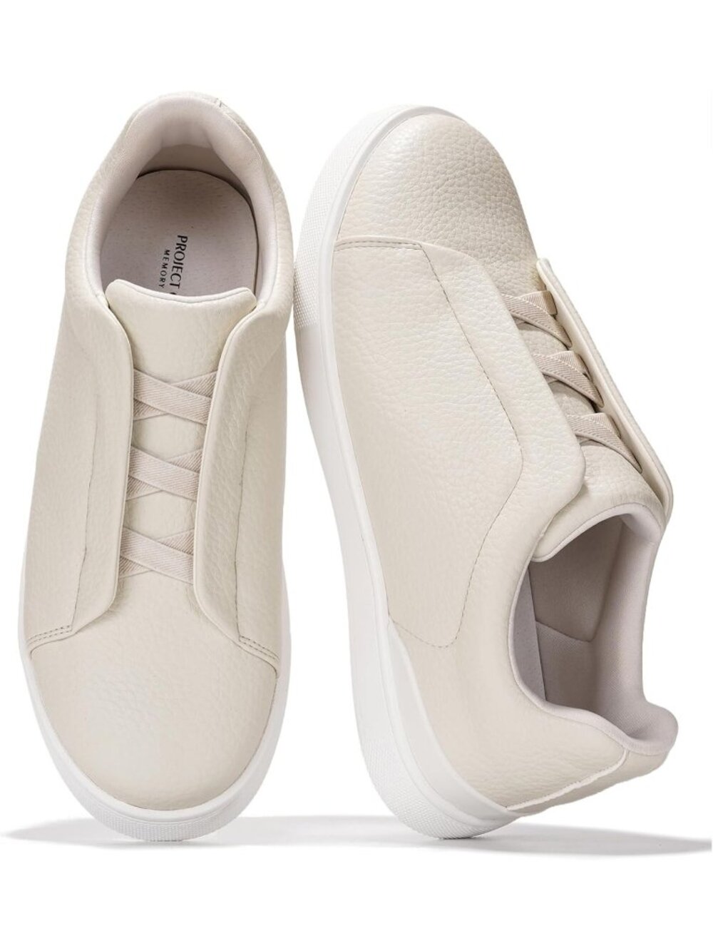 Men's Offwhite Rubber Memory Foam Insole Lightweight Stylish Everyday Sneakers